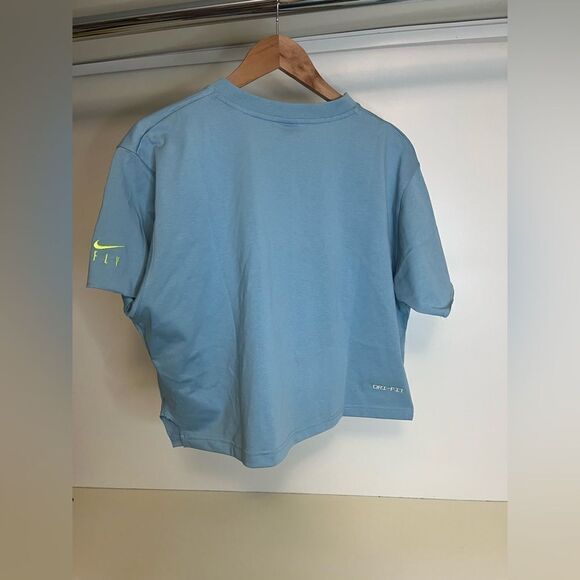Nike Standard Issue crop shirt blue OVERSIZE FLY basketball Womens -Size Medium - Picture 3 of 4